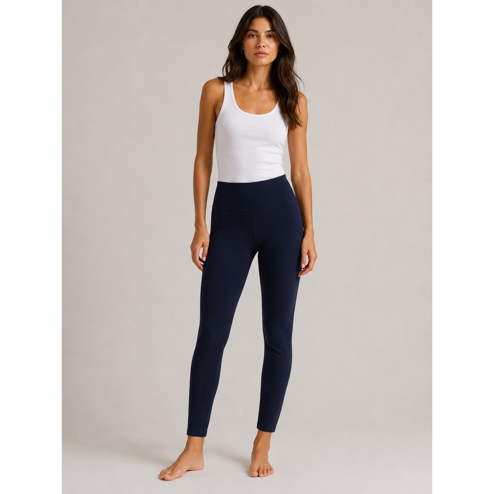 T by Talbots Womens Navy Blue High Rise Activewear Leggings Size S